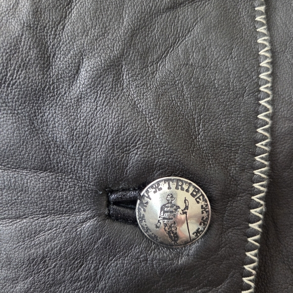 My Tribe Stylish Black Leather Women's Jacket Sz.L - Picture 3 of 10